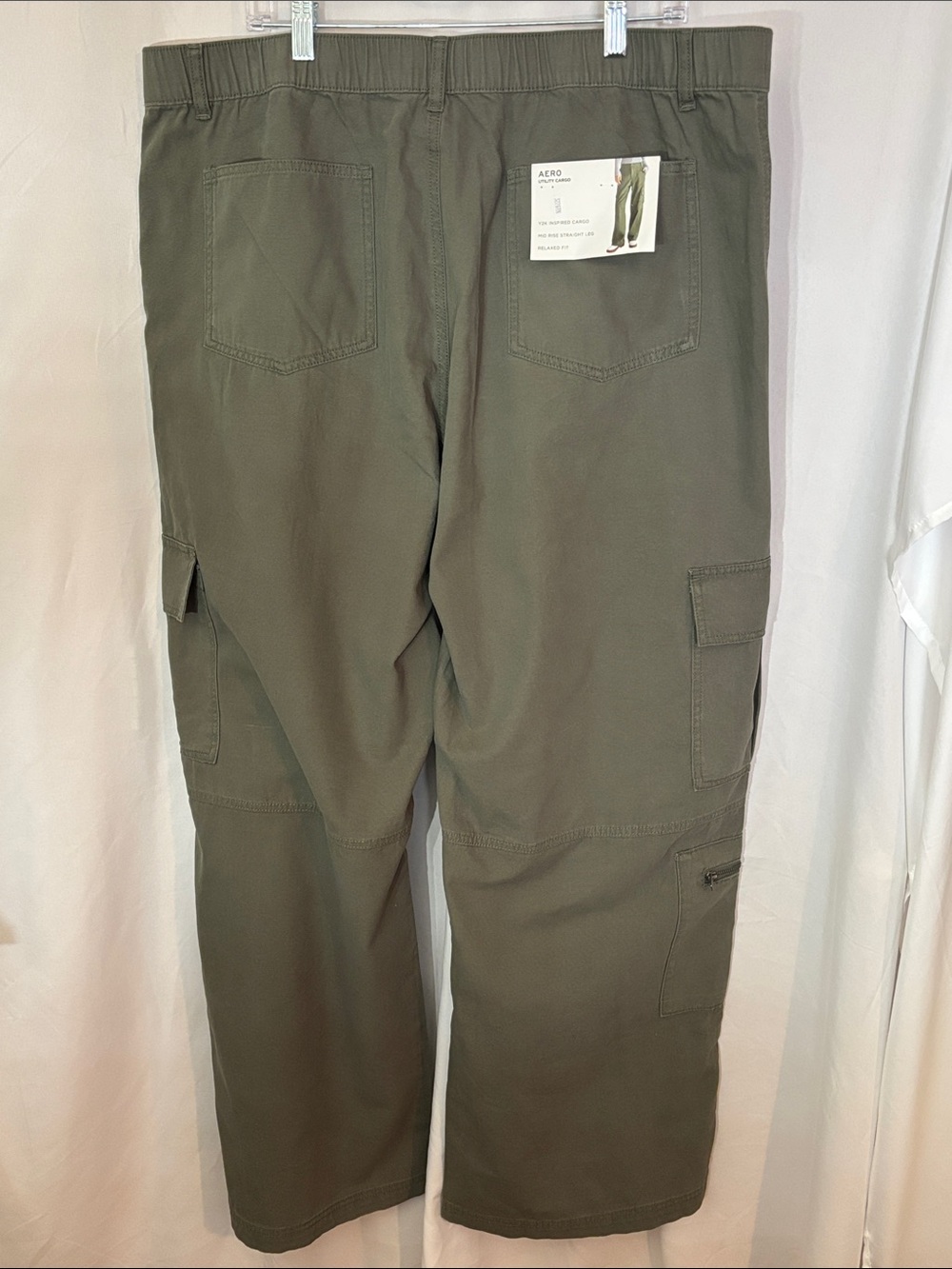 Aeropostale Olive Green Wide Leg Utility Cargo Pants XXL - Picture 8 of 14